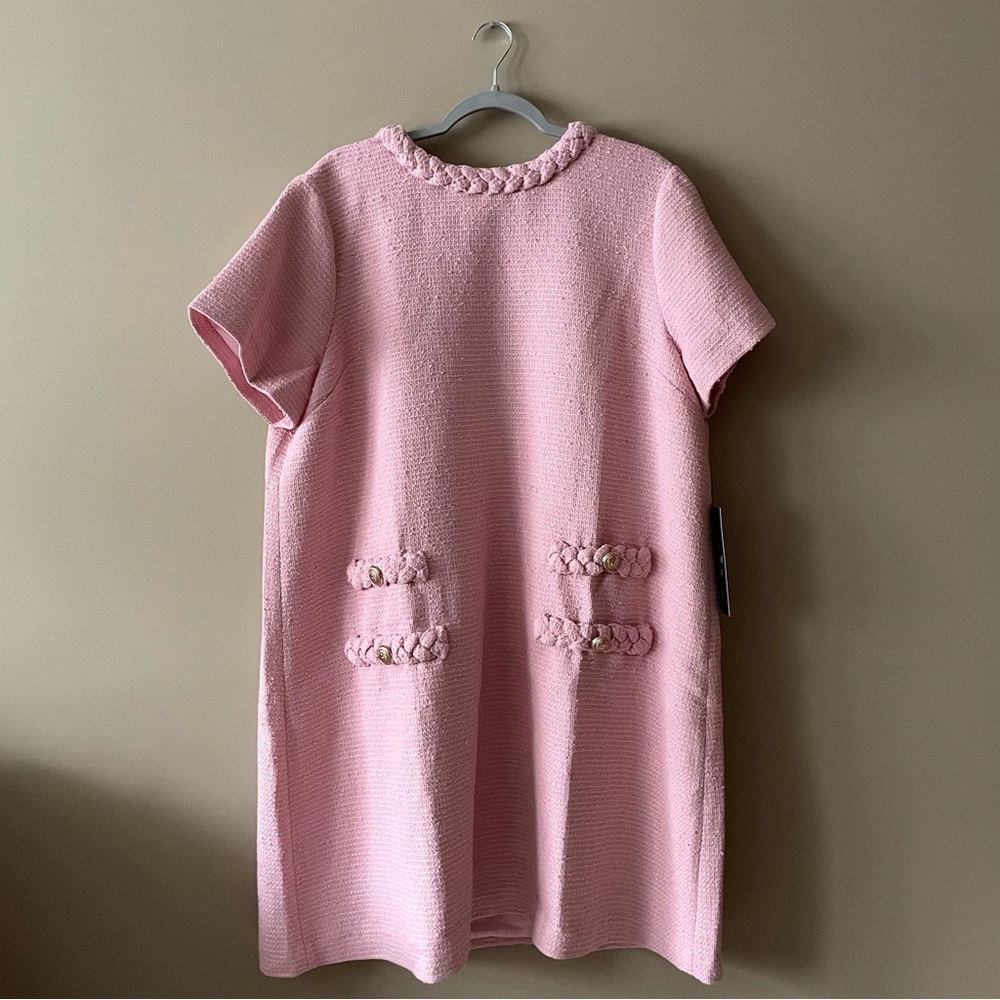 NWT Tuckernuck Jackie tweed dress pink salt XXXL Old Money garden party preppy - Picture 11 of 11